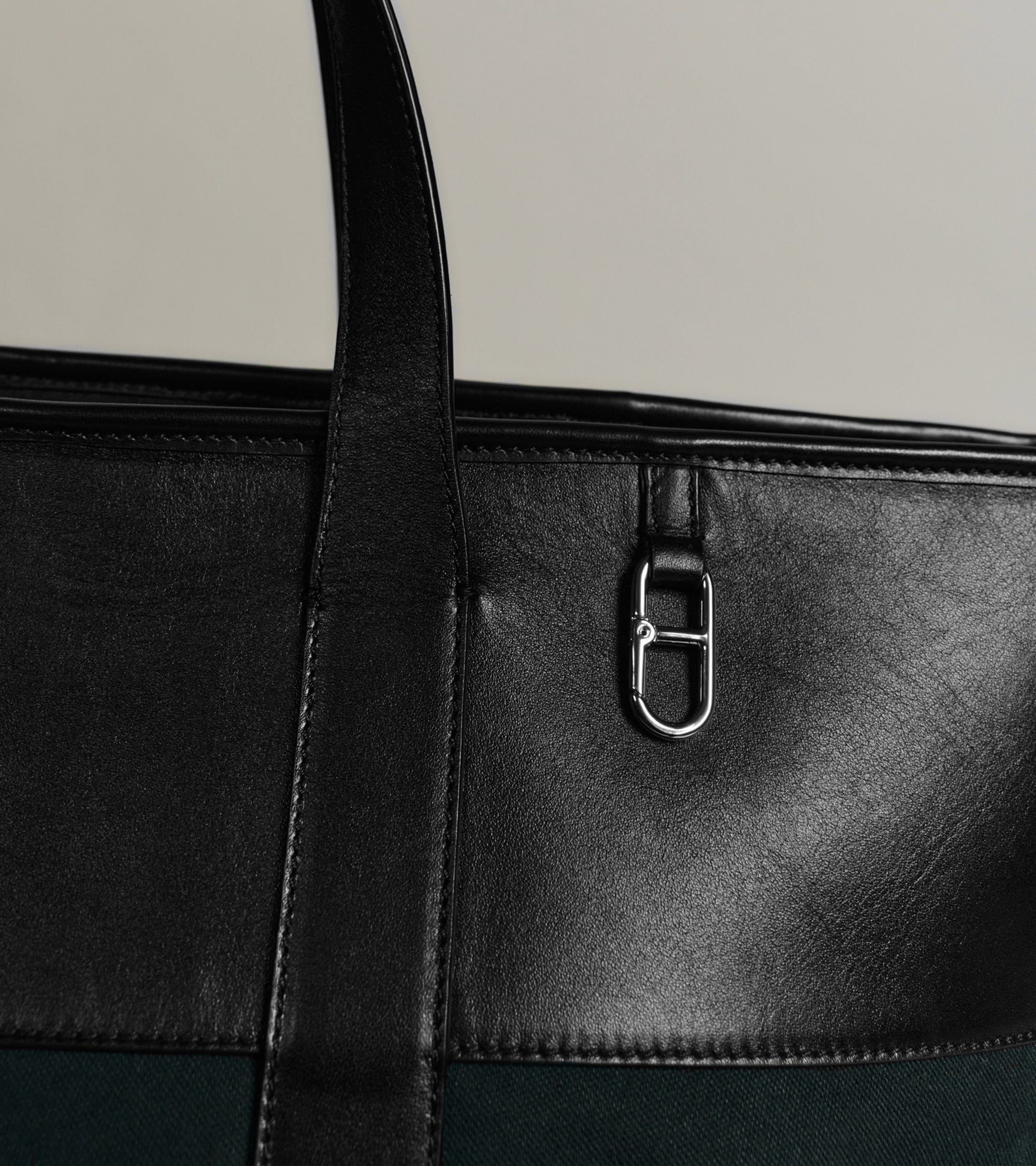 Bolso cabás para llevar en la mano Le Tanneur x HAST de piel lisa y lona de algodón