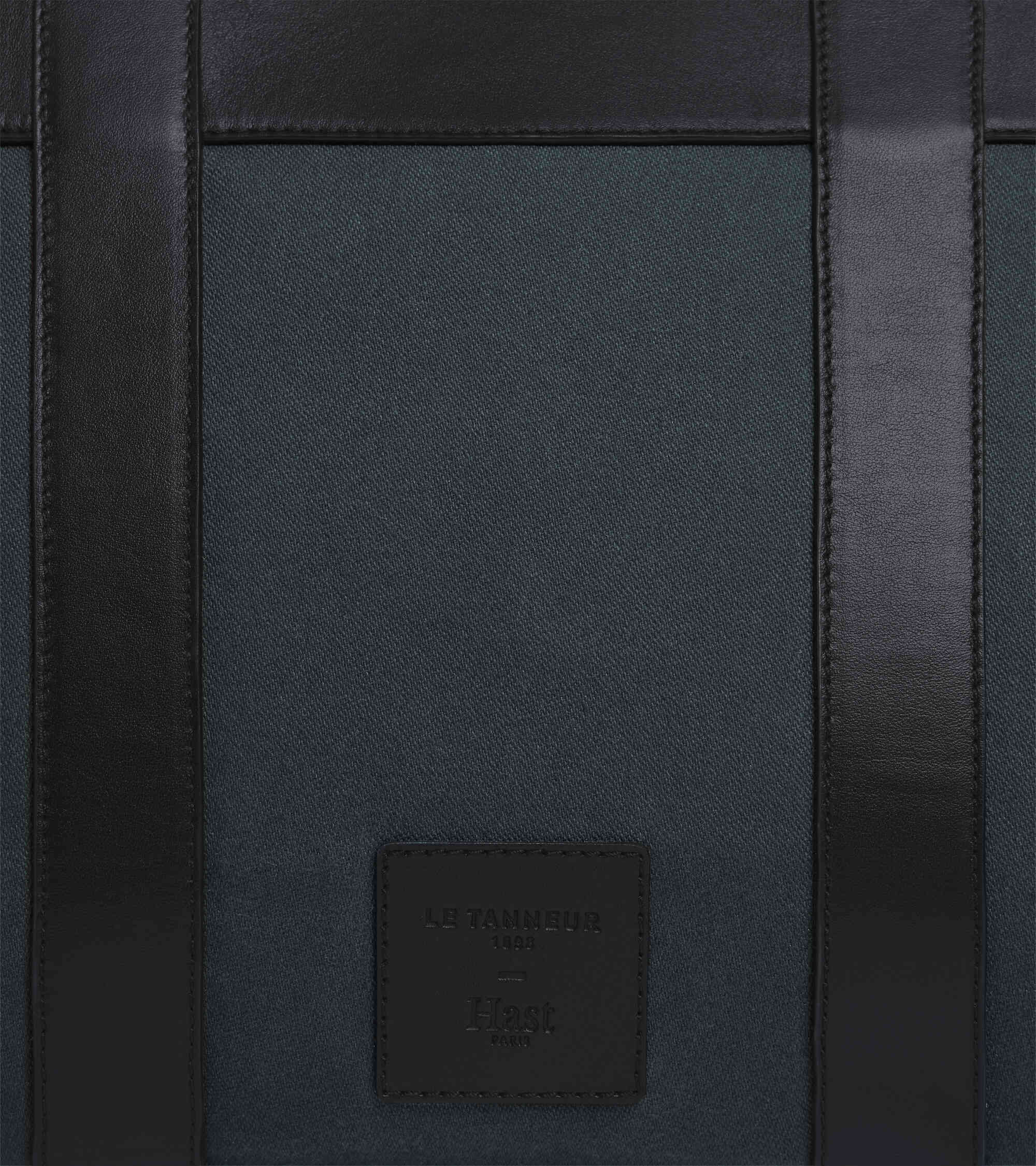 Bolso cabás para llevar en la mano Le Tanneur x HAST de piel lisa y lona de algodón