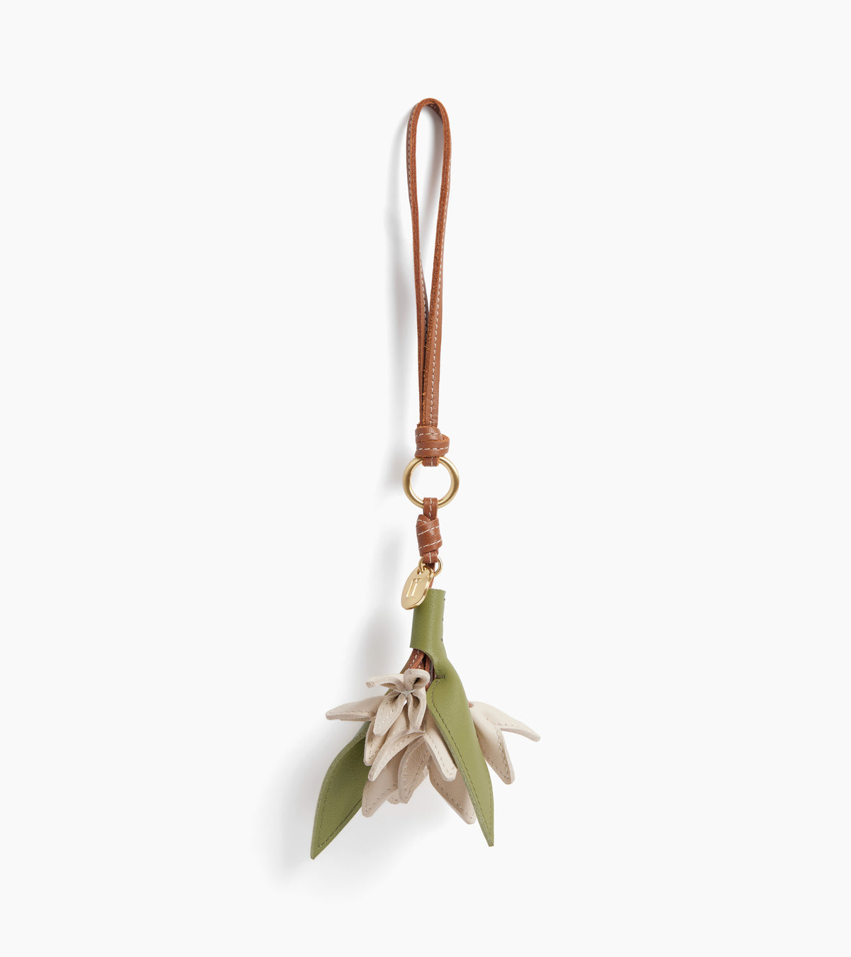 Charms fleur en cuir lisse
