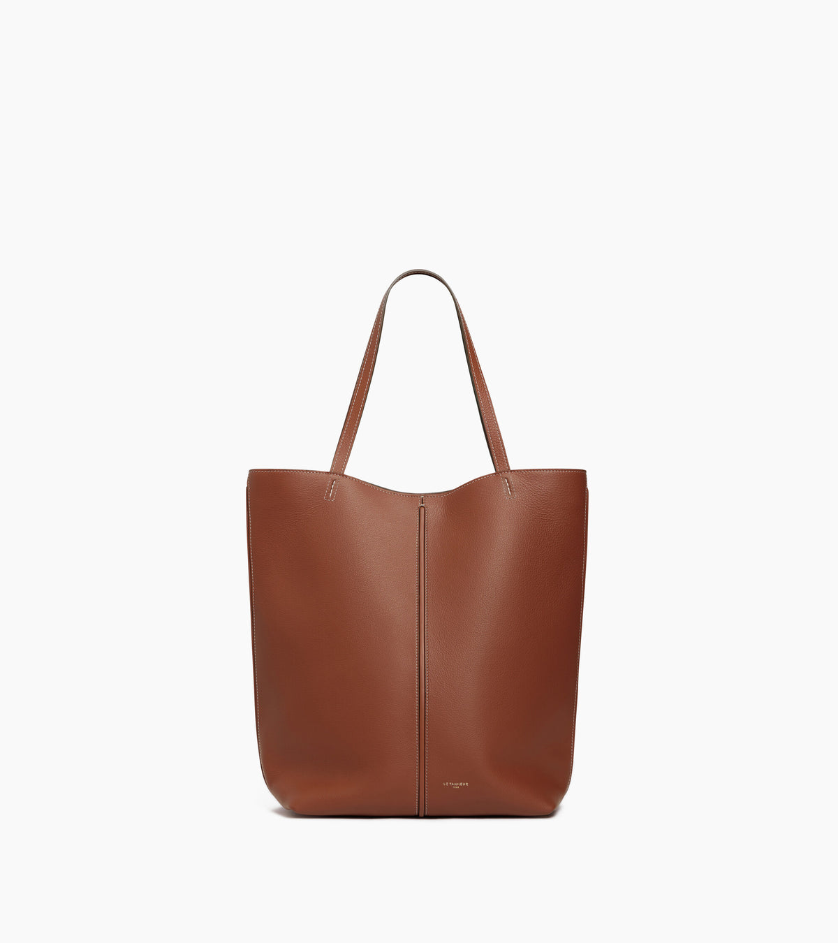 Mittelgroße Cabas-Tasche Hortense aus doppelseitig genarbtem Leder