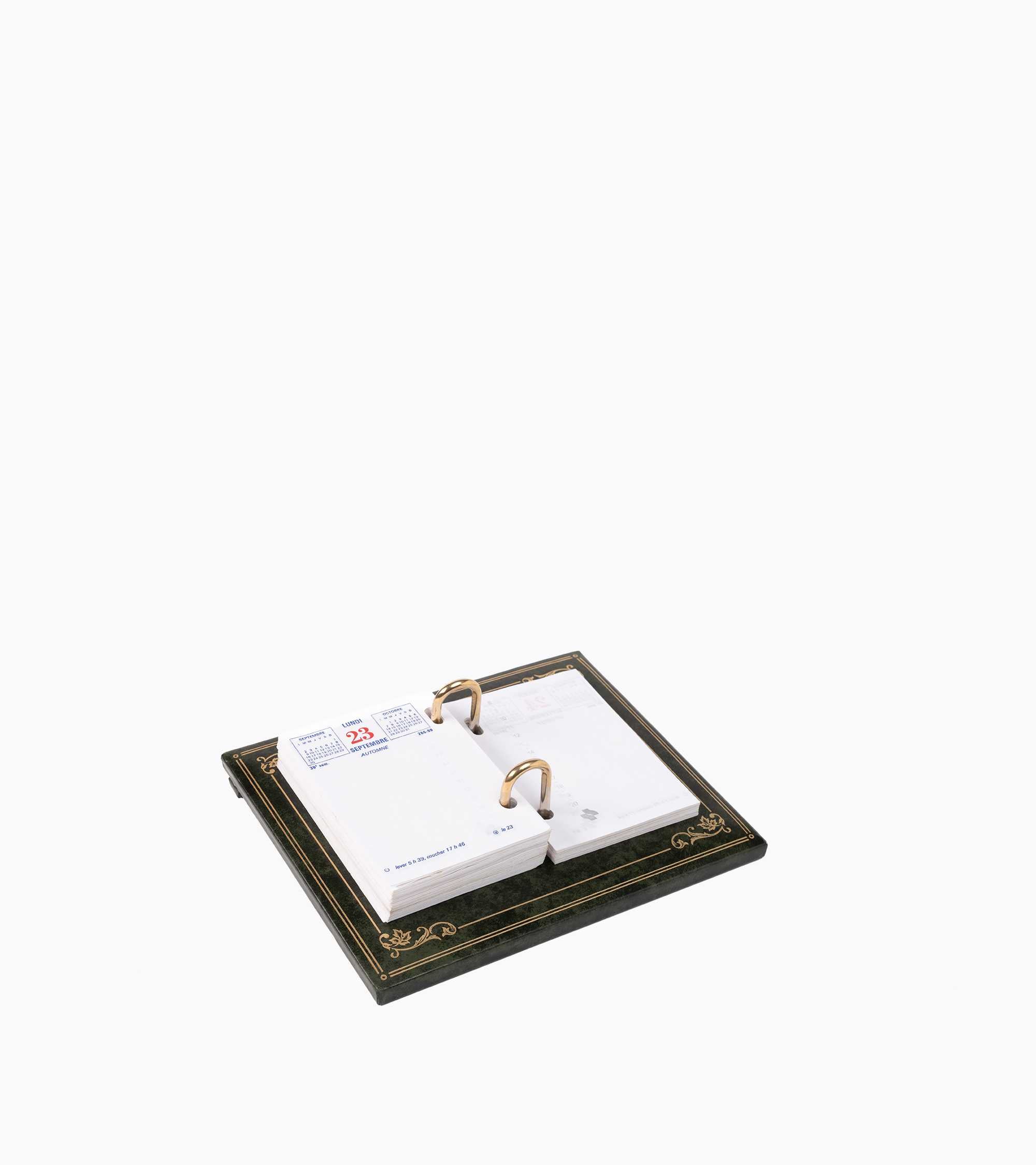 Présentoir de calendrier en cuir