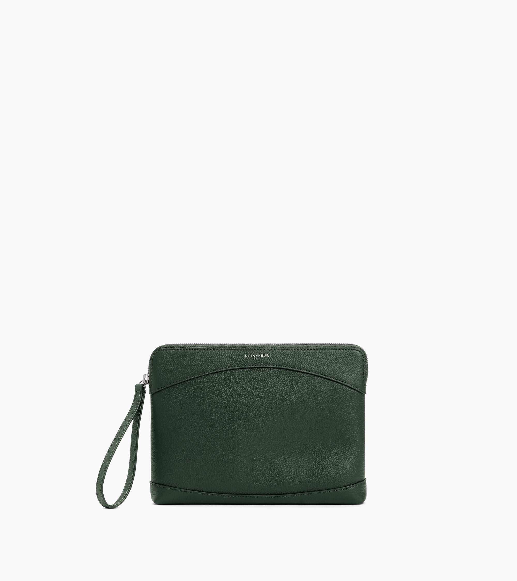 グレインレザー ファスナー付き ポーチ