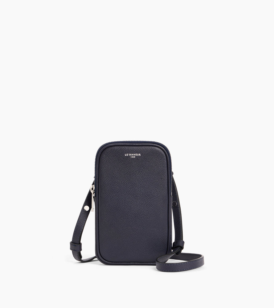 Etui téléphone en cuir grainé