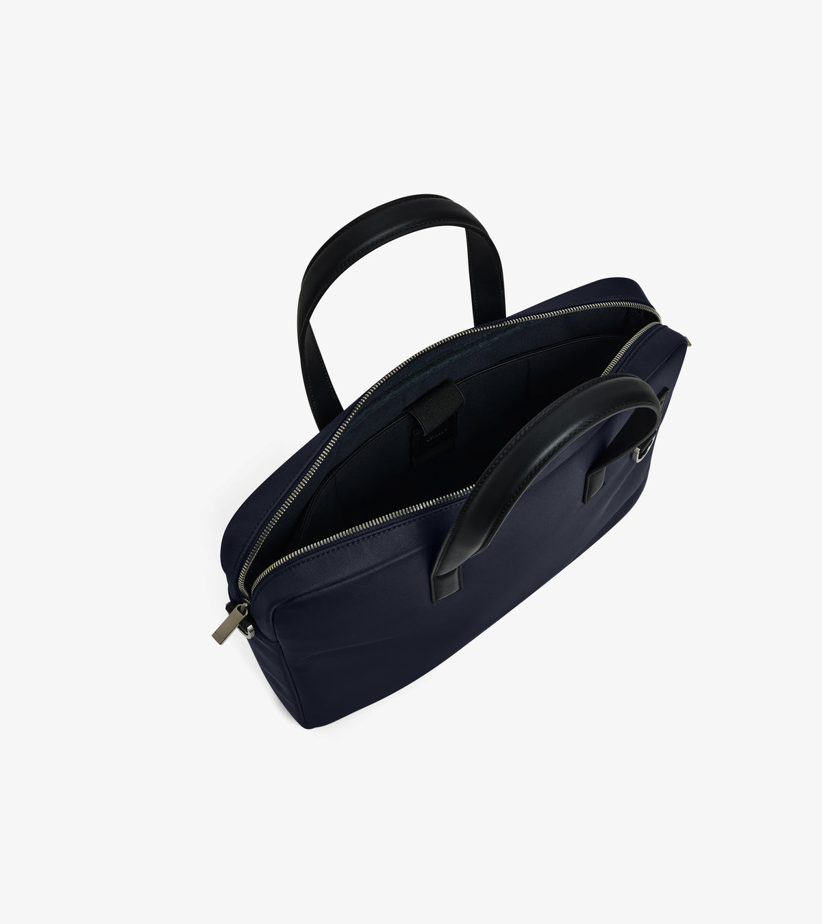 Basile 15" briefcase in nylon canvas and smooth leather