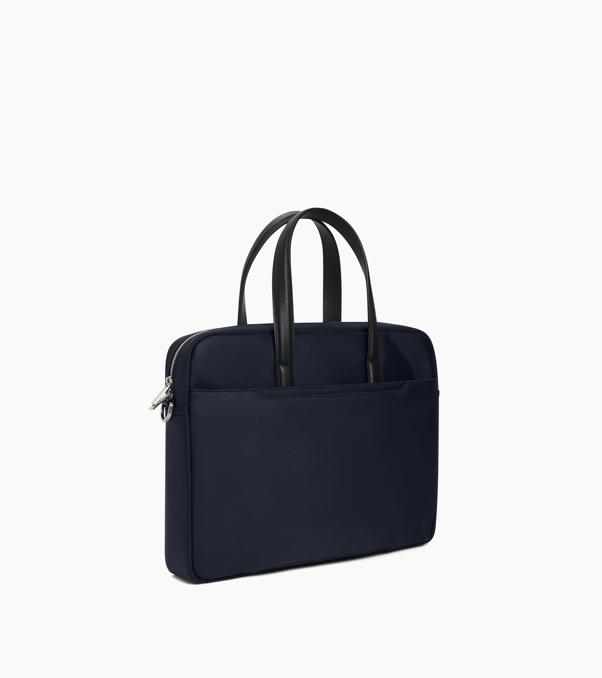 Basile 15" briefcase in nylon canvas and smooth leather
