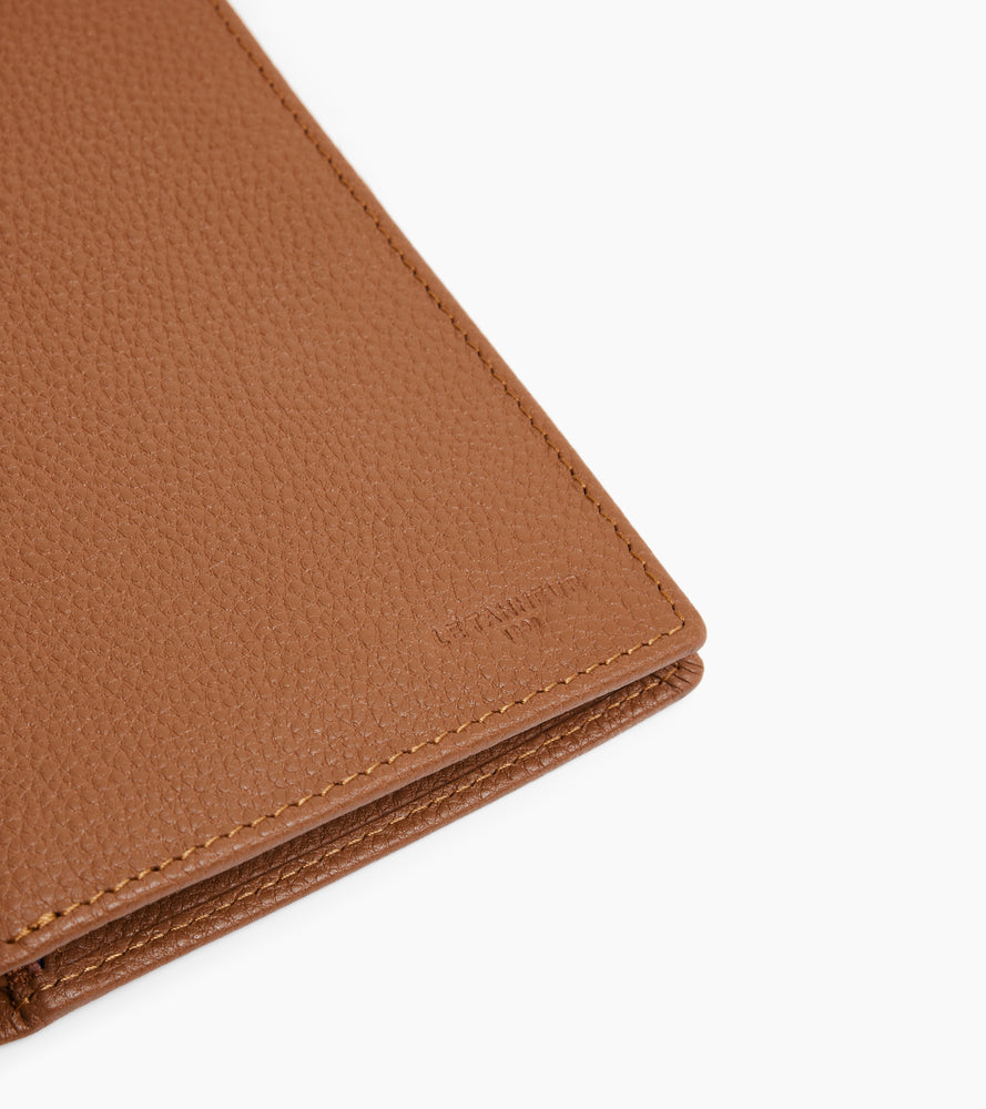 Grand portefeuille zippé Charles en cuir grainé