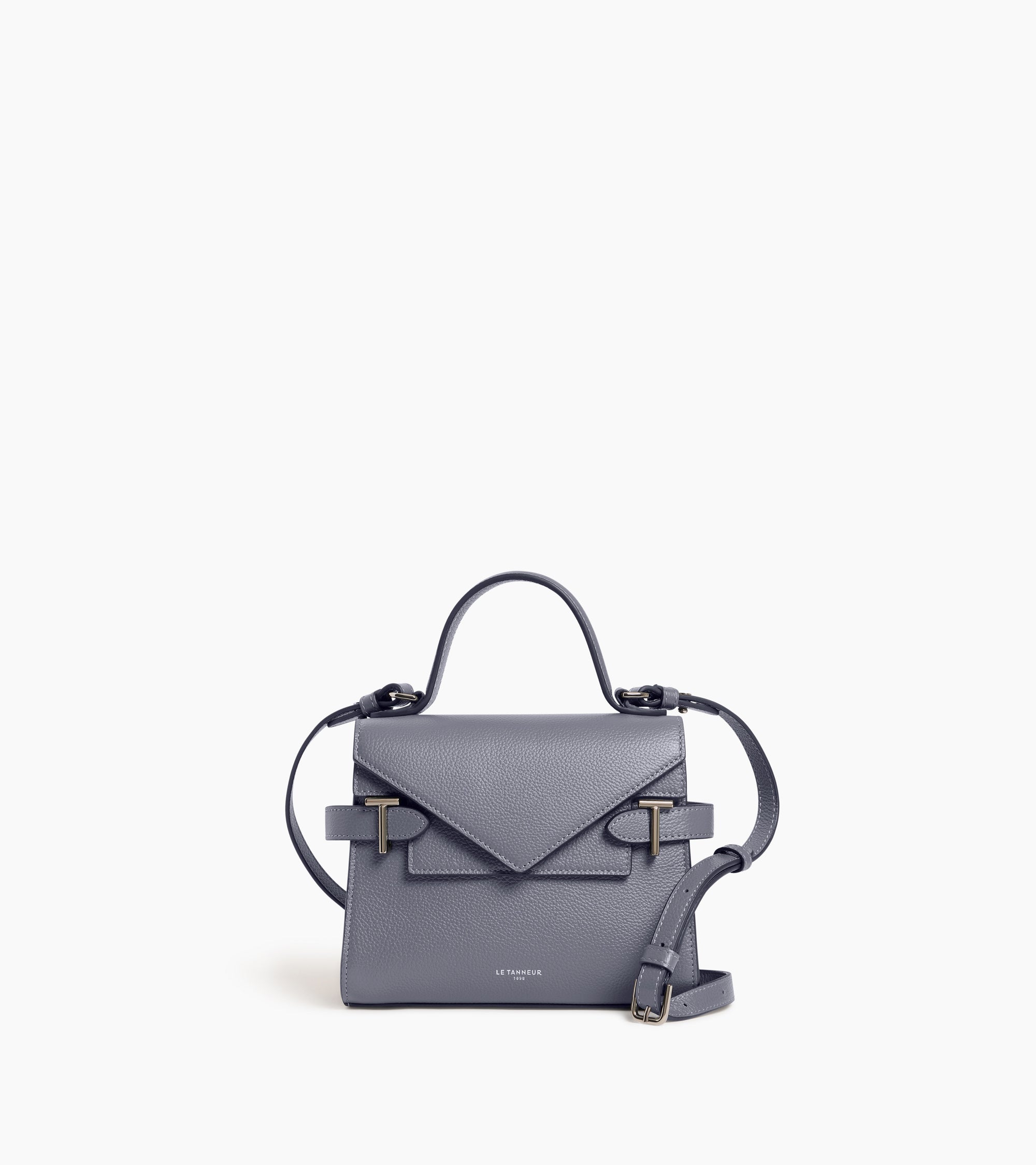 Emilie グレインレザー ダブルフラップ スモール ハンドバッグ