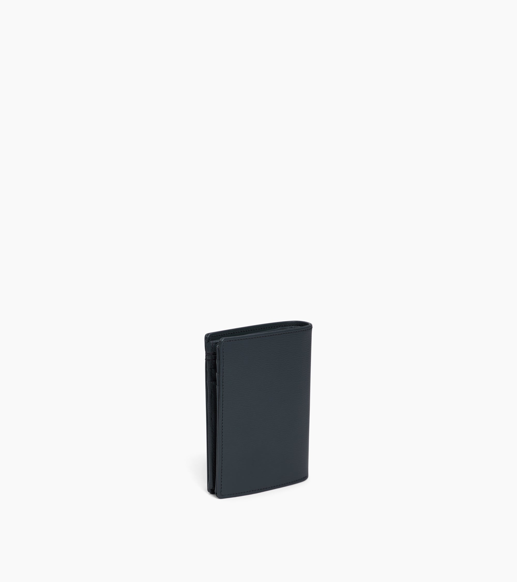 Grand portefeuille vertical zippé 2 volets Lucien en cuir liégé