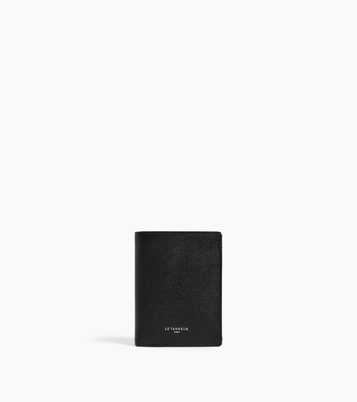 Lucien large vertical two-fold zipped wallet in grained leather