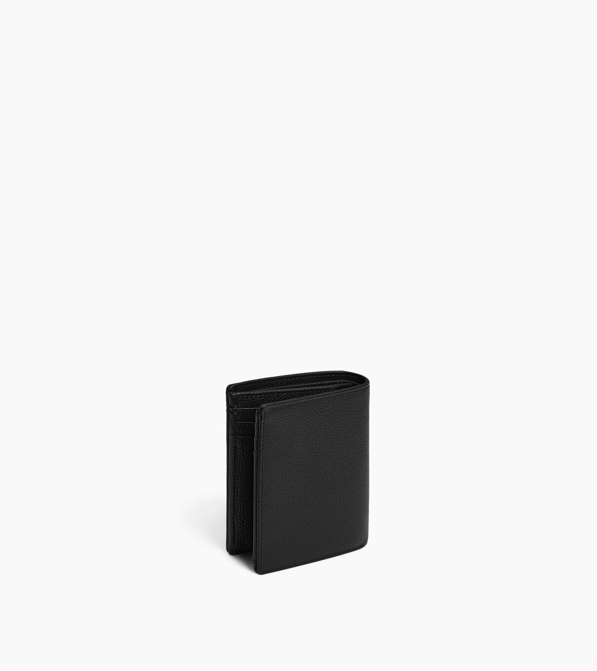 Lucien large vertical two-fold zipped wallet in grained leather