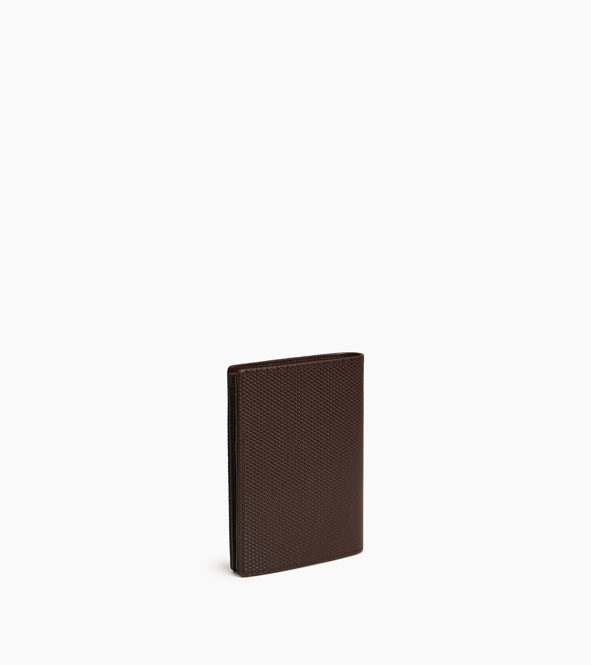 Portefeuille vertical zippé Lucien en cuir signature T