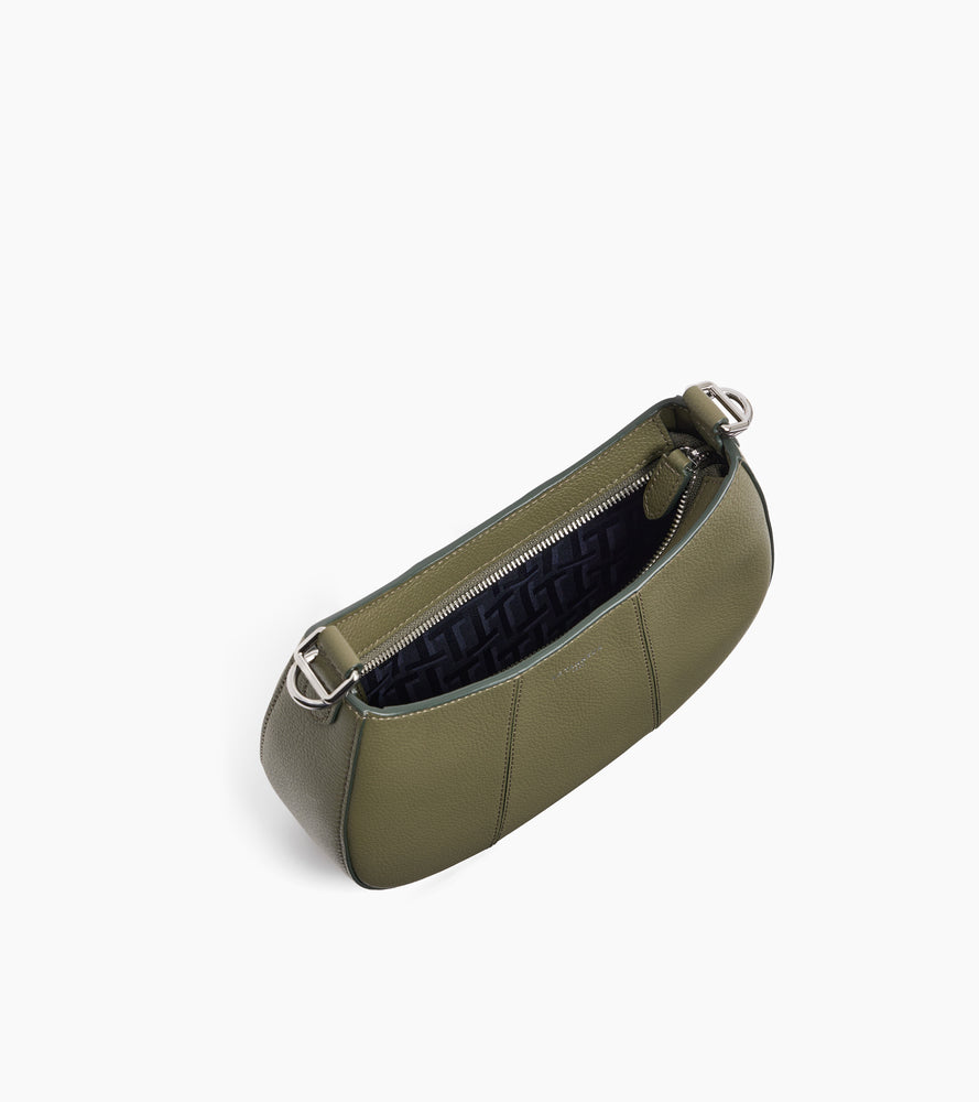 Petit sac demi-lune Juliette en cuir grainé