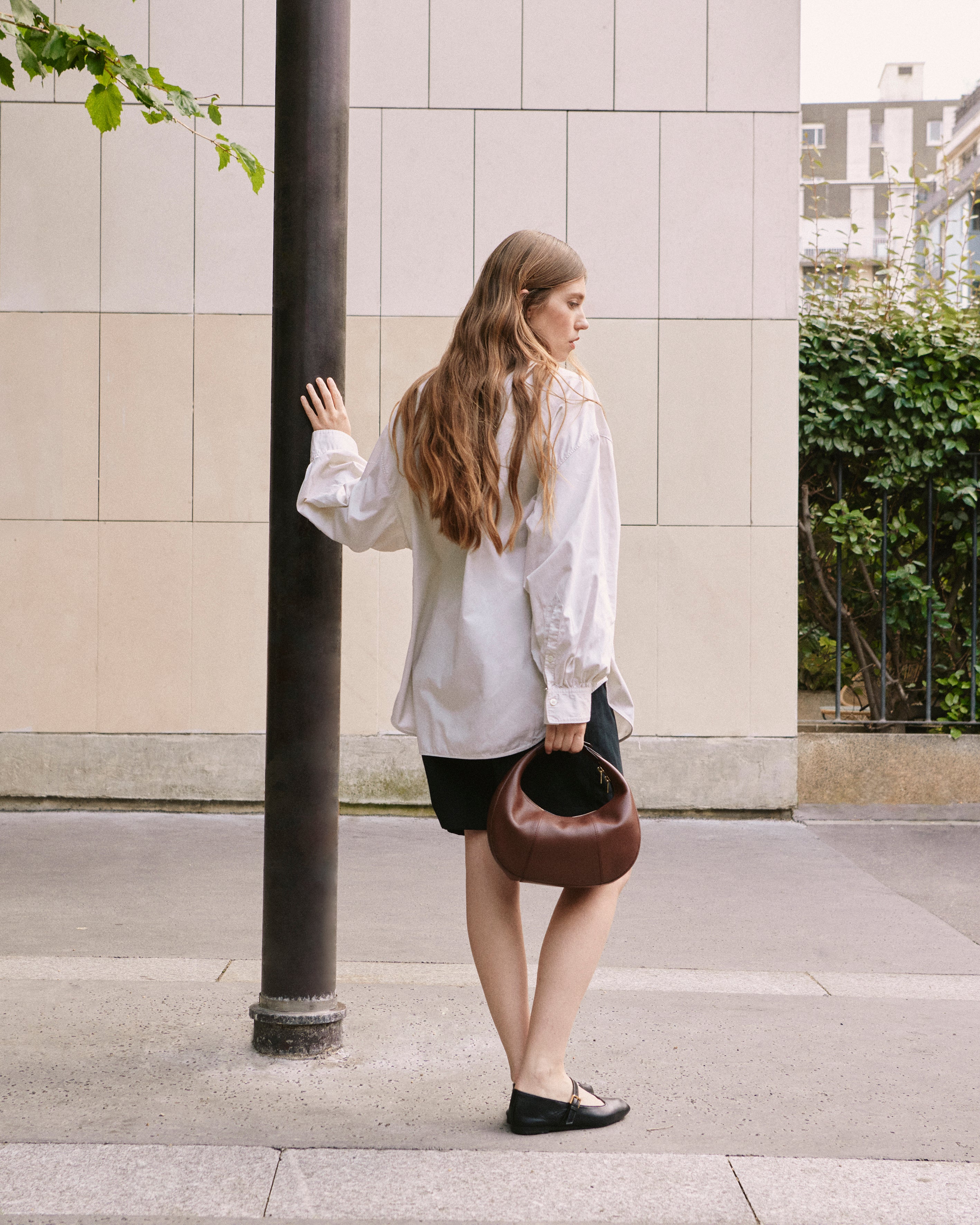 Petit sac hobo Juliette en cuir grainé