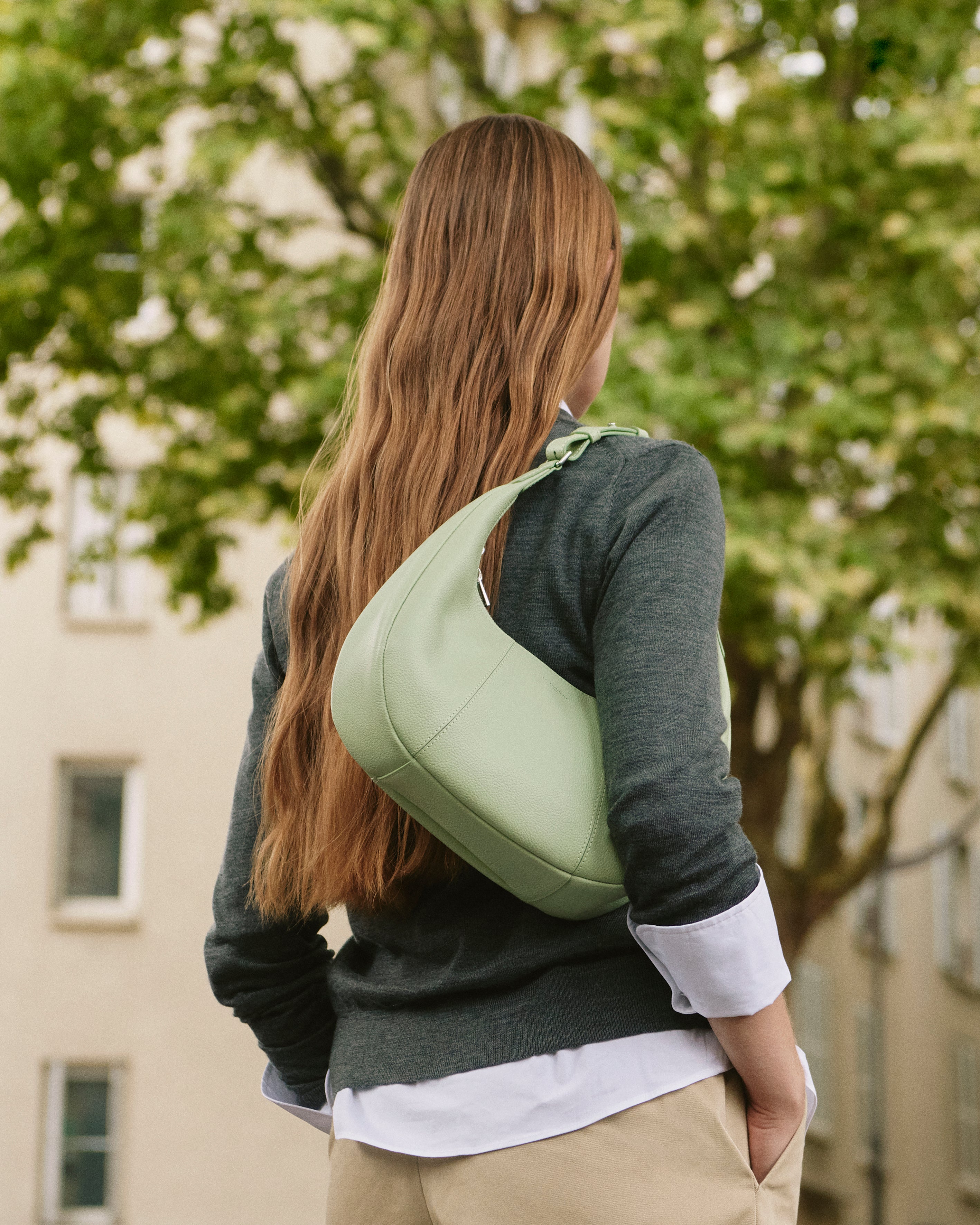 Petit sac hobo Juliette en cuir grainé