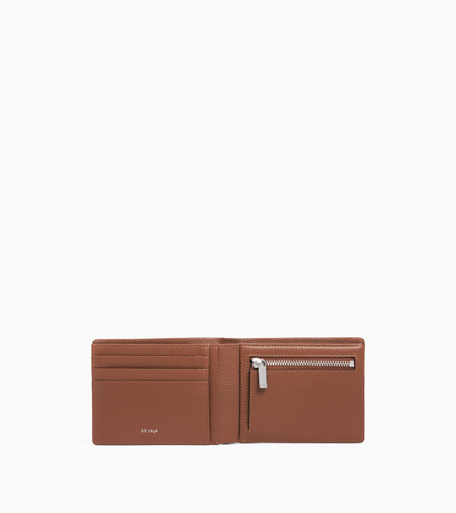 Portefeuille zippé horizontal Emile en cuir grainé