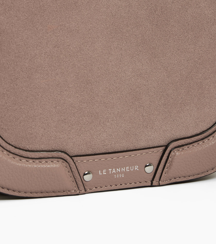 Sac bandoulière moyen modèle Ella en cuir grainé et nubuck