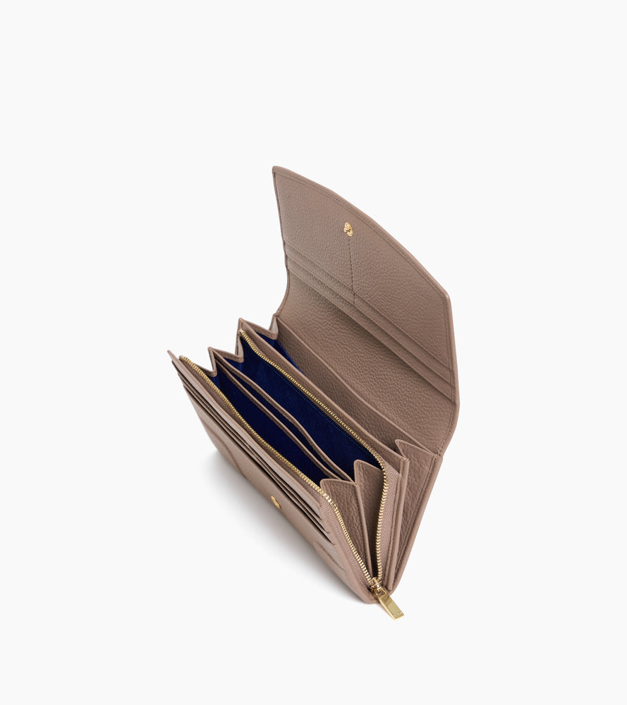 Grand portefeuille à rabat Romy en cuir grainé