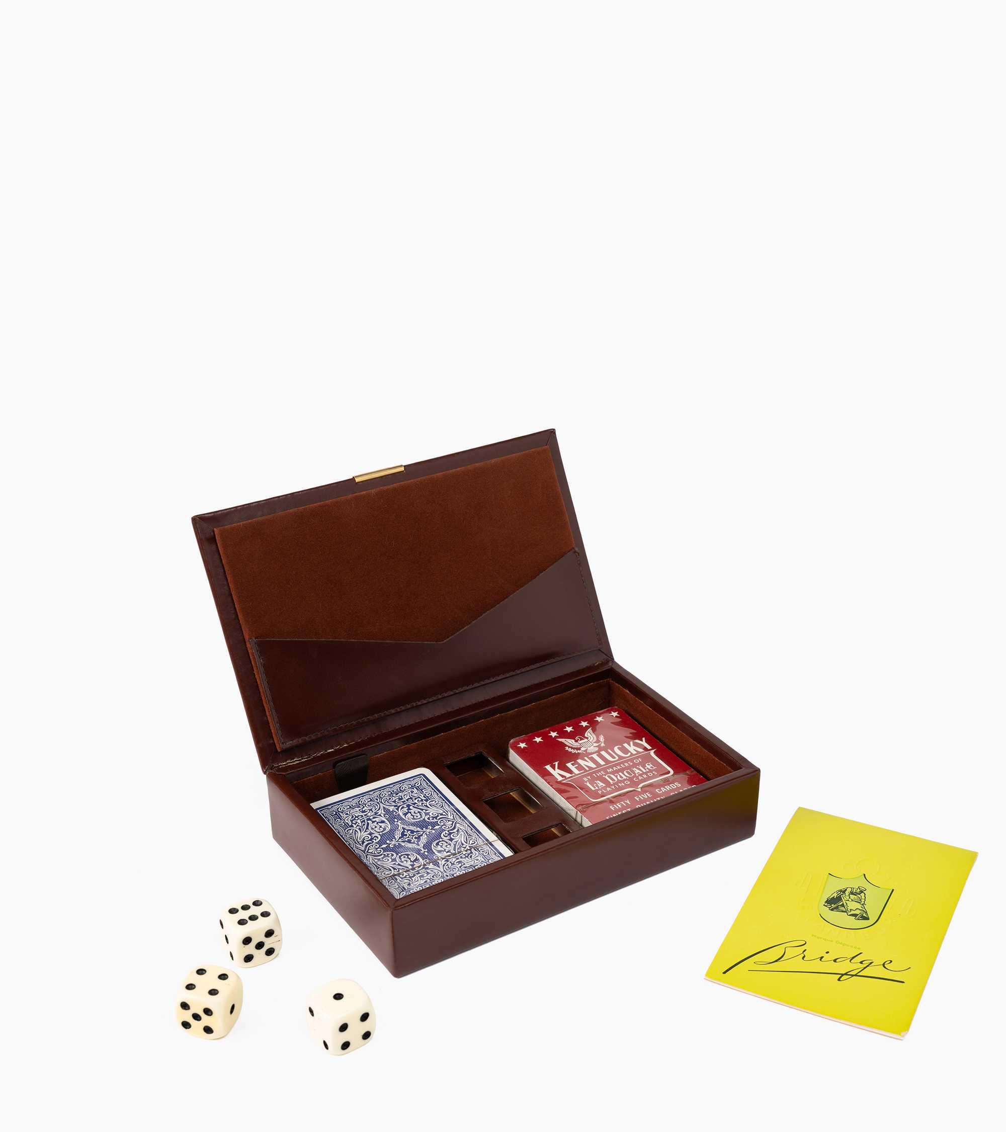 Coffret de jeux bridge petit modèle en cuir