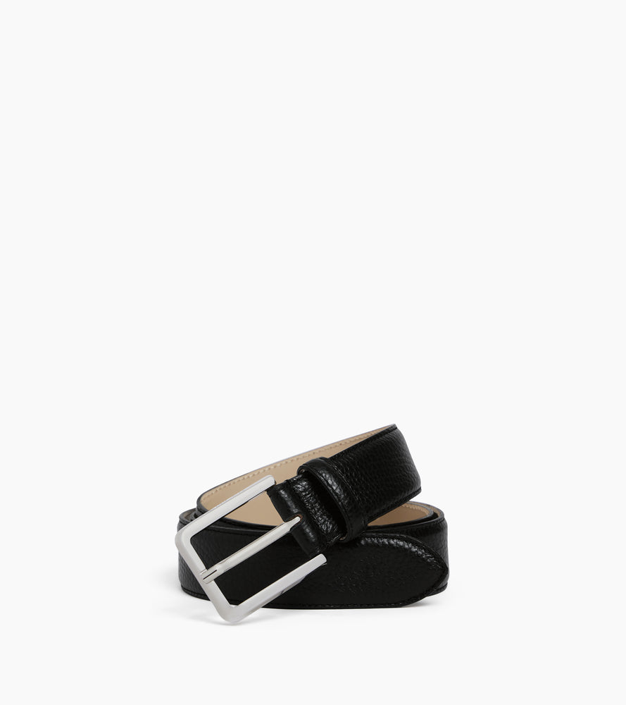 Ceinture homme avec boucle rectangle en cuir grainé