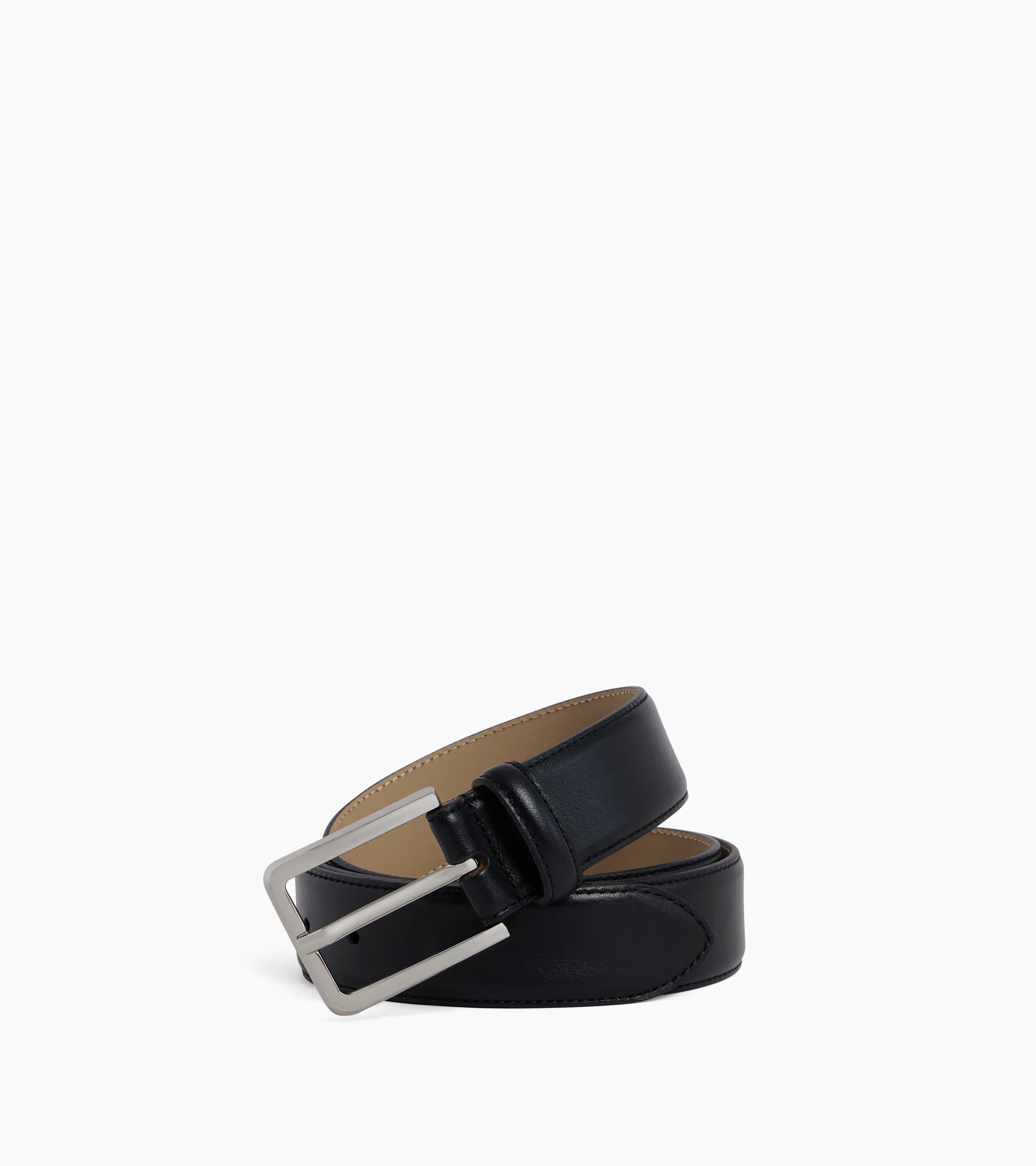 Ceinture homme avec boucle rectangle en cuir lisse